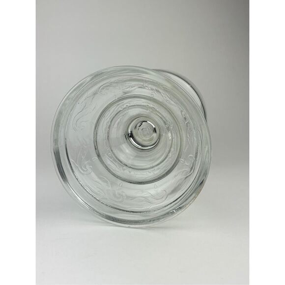Vintage Clear Glass Hurricane Embossed Oil Lamp Hurricane Shade w/ Eagle Burner - Picture 4 of 7